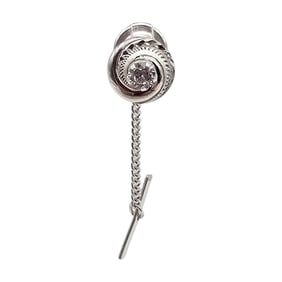 Signed White Topaz Sterling Silver Tie Tack 4 G