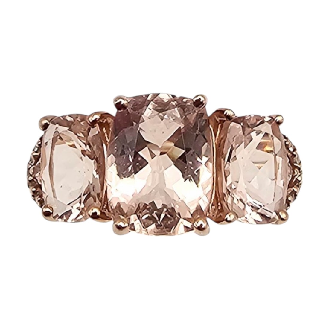 RT Morganite Rose Gold Over Sterling Silver Cocktail Ring Size 6 2.6 G (1 of 4)