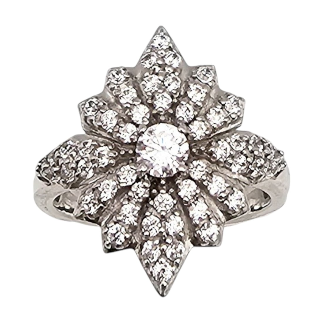 Cubic Zirconia Sterling Silver Cocktail Ring Size 7.5 5.9 G: Cubic Zirconia Sterling Silver Cocktail Ring Size 7.5 5.9 G