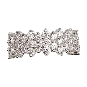 IBB Rhinestone Sterling Silver Cocktail Ring Size 6.25 2.5 G
