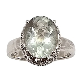 OCD Cushion Cut Quartz Sterling Silver Cocktail Ring Size 9.25 6.2 G