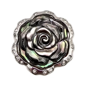 WW Abalone Sterling Silver Flower Ring Size 8.5 11.8 G