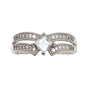 NVC Aquamarine Sterling Silver Cocktail Ring Size 8.25 3.2 G