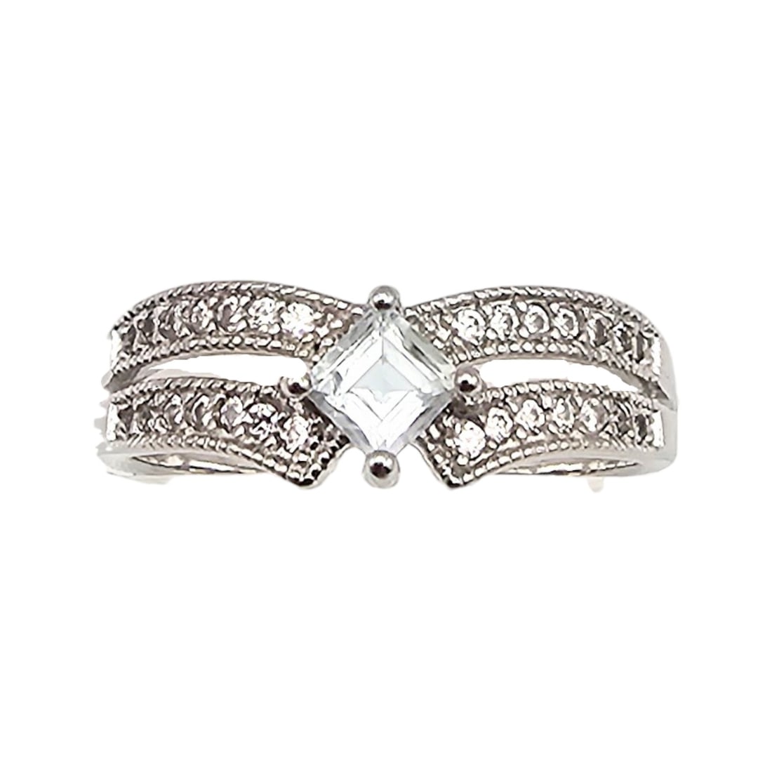 NVC Aquamarine Sterling Silver Cocktail Ring Size 8.25 3.2 G (1 of 4)