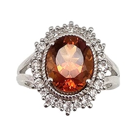 KHR Tourmaline Sterling Silver Cocktail Ring Size 8.5 5.4 G
