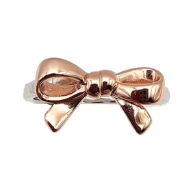 Rose Gold Over Sterling Silver Bow Ring Size 8.5 3.4 G