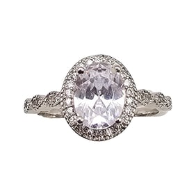 RYZE Rhinestone Sterling Silver Cocktail Ring Size 8.25 3.5 G