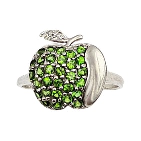 STS Tourmaline Sterling Silver Apple Ring Size 10.5 4.2 G