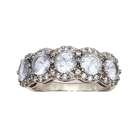 JCM Cubic Zirconia Topaz Sterling Silver Cocktail Ring Size 7.75 4.5 G