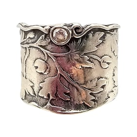Signed Sterling Silver Ivy Ring Size 9.5 7.5 G
