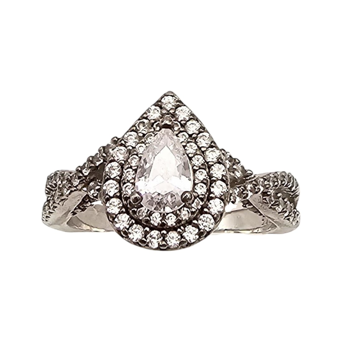 Clear Stone Sterling Silver Ring Size 6.75 4.2 G: Clear Stone Sterling Silver Ring Size 6.75 4.2 G