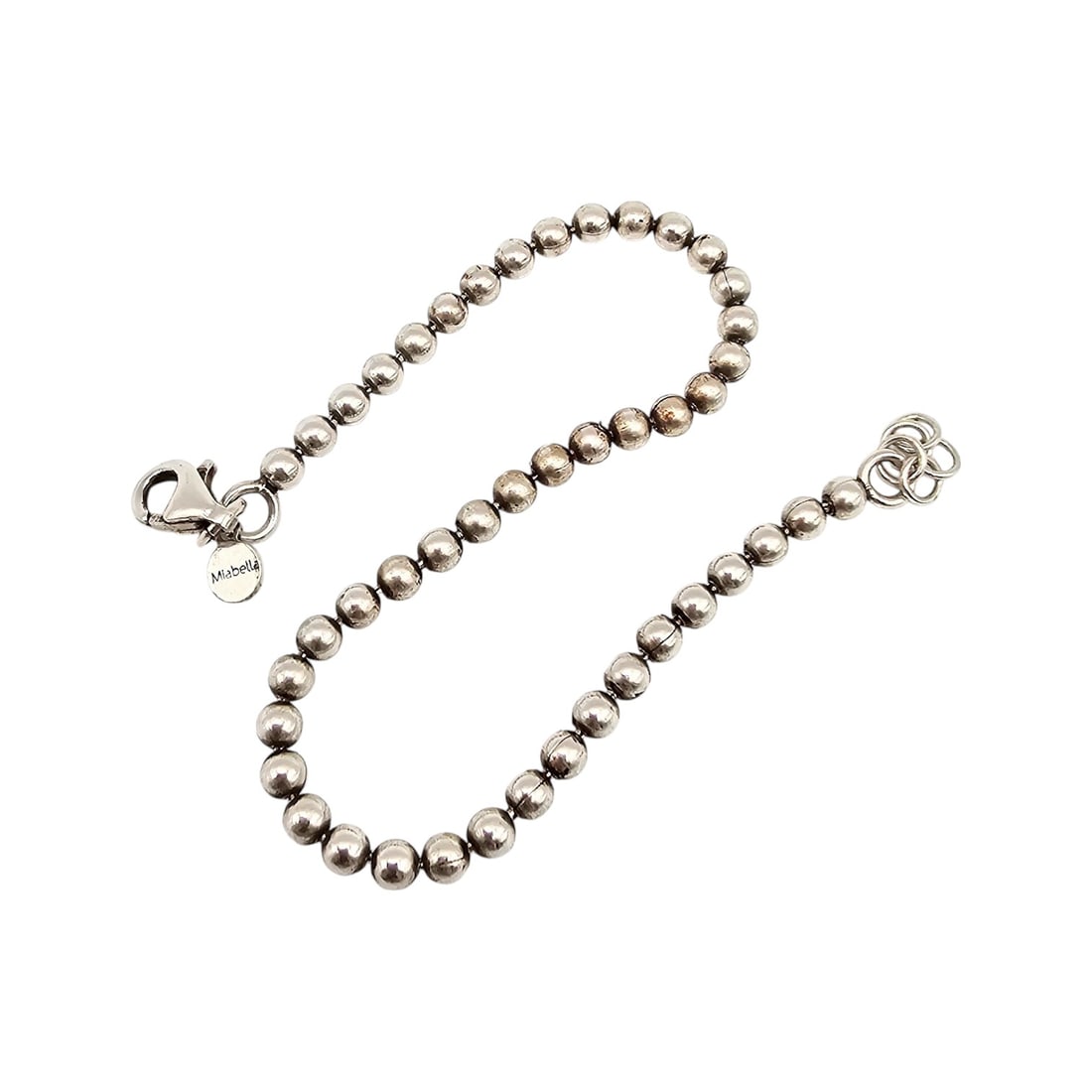 Mia Bella Sterling Silver Ball Chain Bracelet 4.7 G (1 of 3)