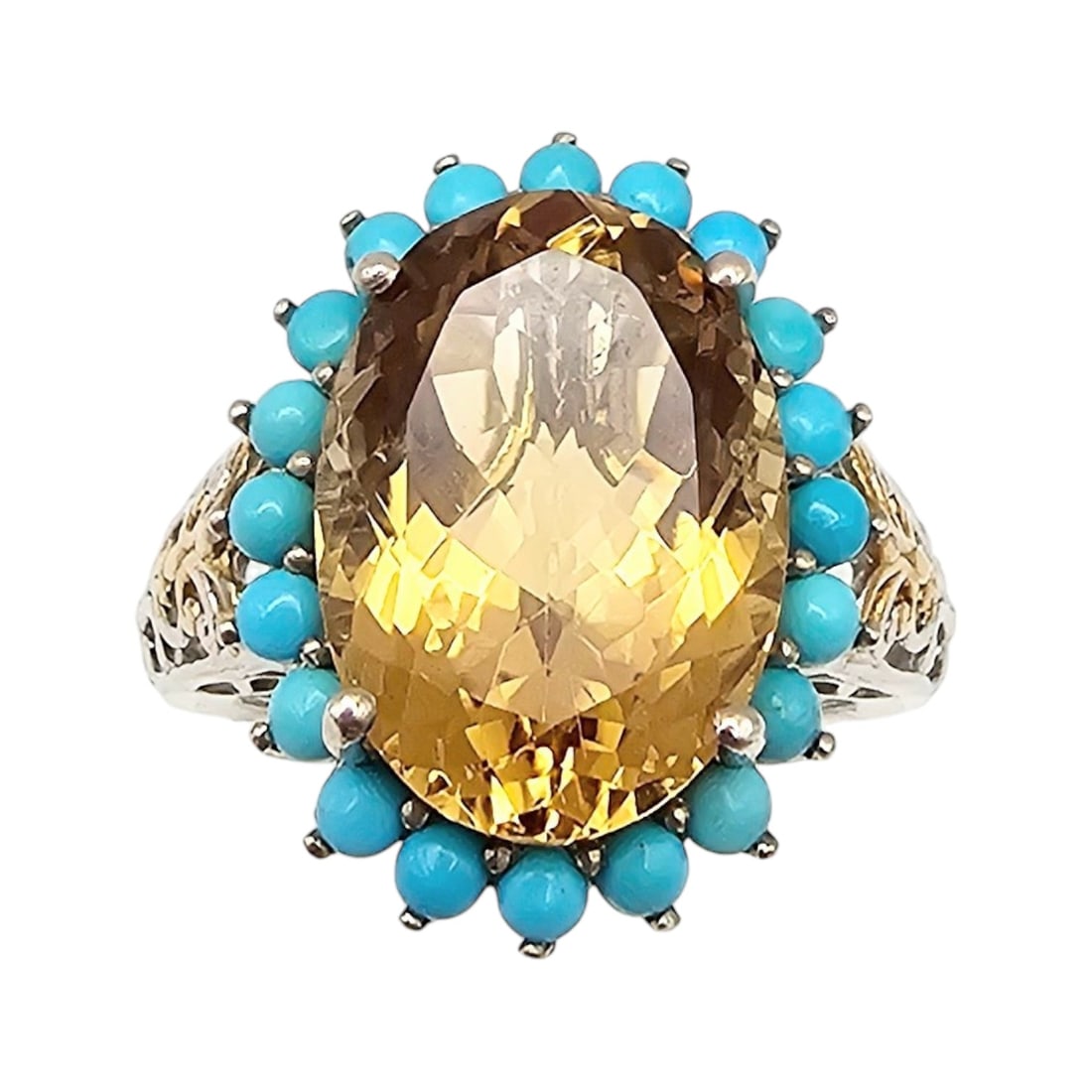 D'Joy Amethyst Sterling Silver Cocktail Ring Size 9.5 8.5 G (1 of 4)