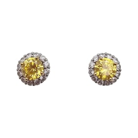 FC JD Cubic Zirconia Gold Over Sterling Silver Earrings 5.4 G