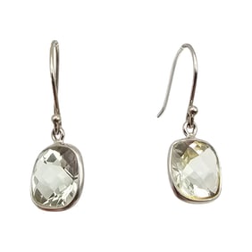 Signed Tourmaline Sterling Silver Dangle Earrings 1.8 G