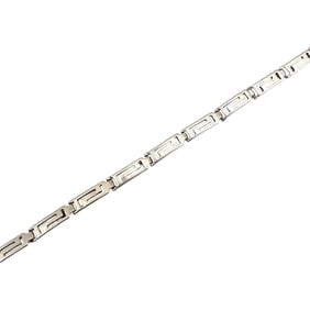 Sterling Silver Geometric Link Bracelet 5.1 G