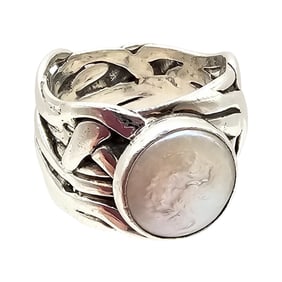 Silpada Freshwater Pearl Sterling Silver Ring Size 7.5 13.2 G
