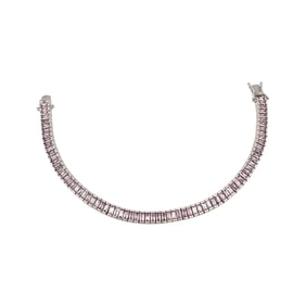 CI Rhinestone Sterling Silver Tennis Bracelet 25.1 G