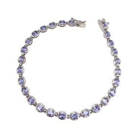 G Amethyst Sterling Silver Tennis Bracelet 8.9 G