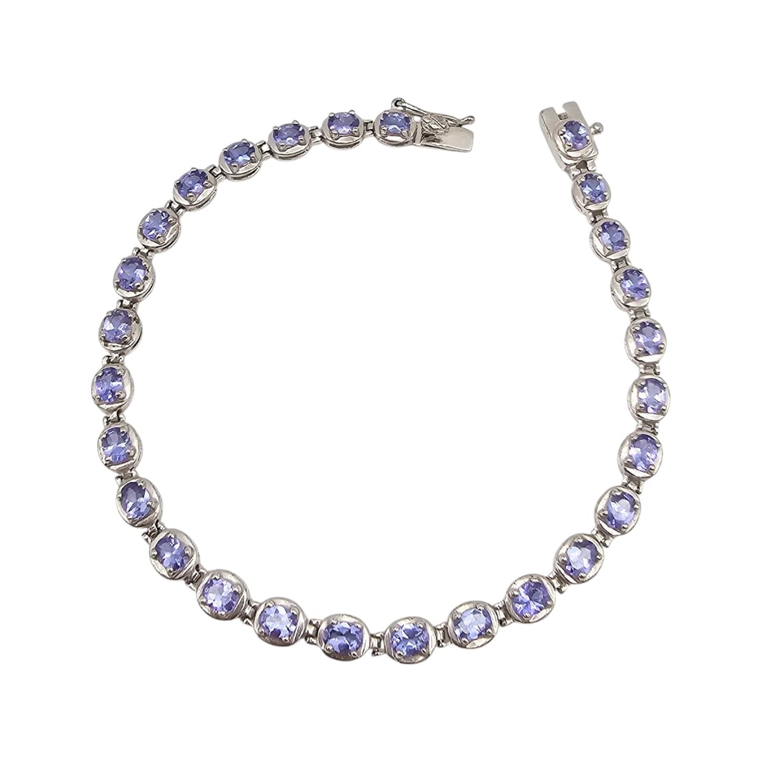 G Amethyst Sterling Silver Tennis Bracelet 8.9 G: G Amethyst Sterling Silver Tennis Bracelet 8.9 G
