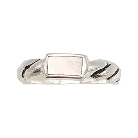CW Mother Of Pearl Sterling Silver Ring Size 3.75 1.4 G