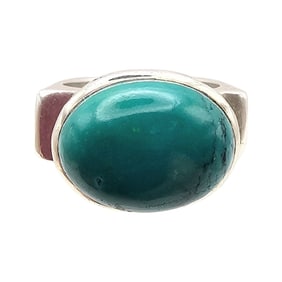 Silpada Green Stone Sterling Silver Ring Size 6.5 10 G