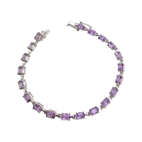 AV Amethyst Sterling Silver Tennis Bracelet 9.7 G