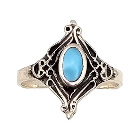 Turquoise Sterling Silver Ring Size 8.25 3.3 G