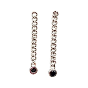 YGI Sterling Silver Tourmaline Dangle Earrings 5.3 G