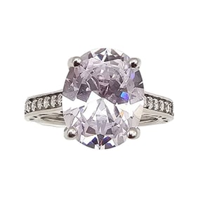 DK Clear Stone Sterling Silver Ring Size 6 4.1 G