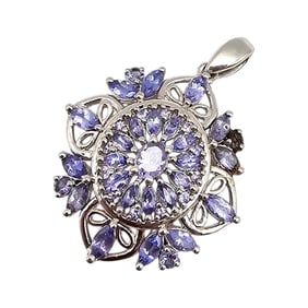 Rhinestone Sterling Silver Pendant 6 G