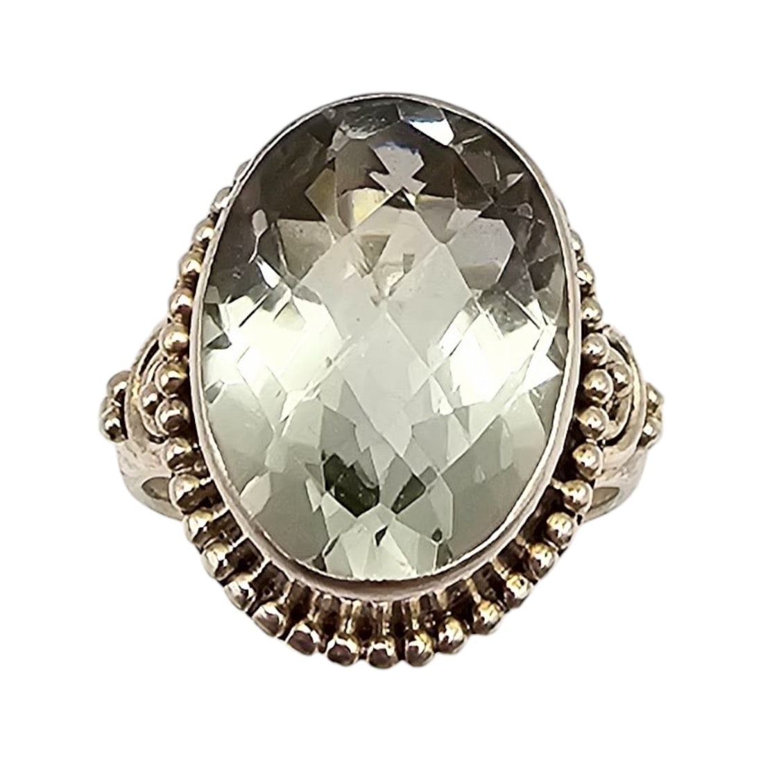 CIT Cushion Cut Gemstone Sterling Silver Cocktail Ring Size 6.5 6.9 G (1 of 4)