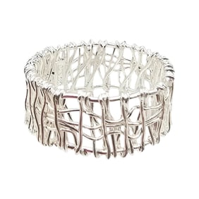CW Sterling Silver Woven Ring Size 8.5 3.8 G