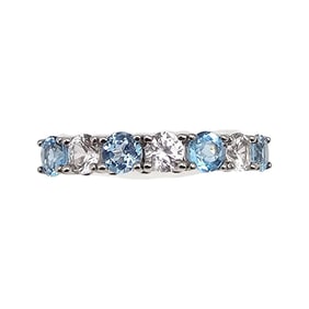 PM Topaz Sterling Silver Cocktail Ring Size 6.5 2.8 G