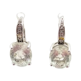 DBJ Quartz Sterling Silver Dangle Earrings 3.4 G