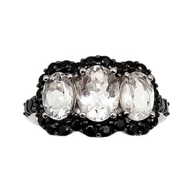 Y Tourmaline Sterling Silver Cocktail Ring Size 8.5 5.6 G