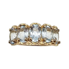 A Topaz Gold Over Sterling Silver Cocktail Ring Size 7.75 5 G