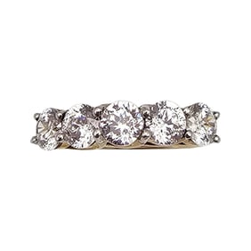 SDJ Clear Stone Gold Over Sterling Silver Cocktail Ring Size 7.5 4.1 G
