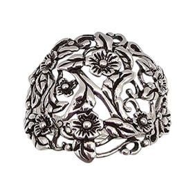 Sterling Silver Floral Ring Size 12.5 5.6 G