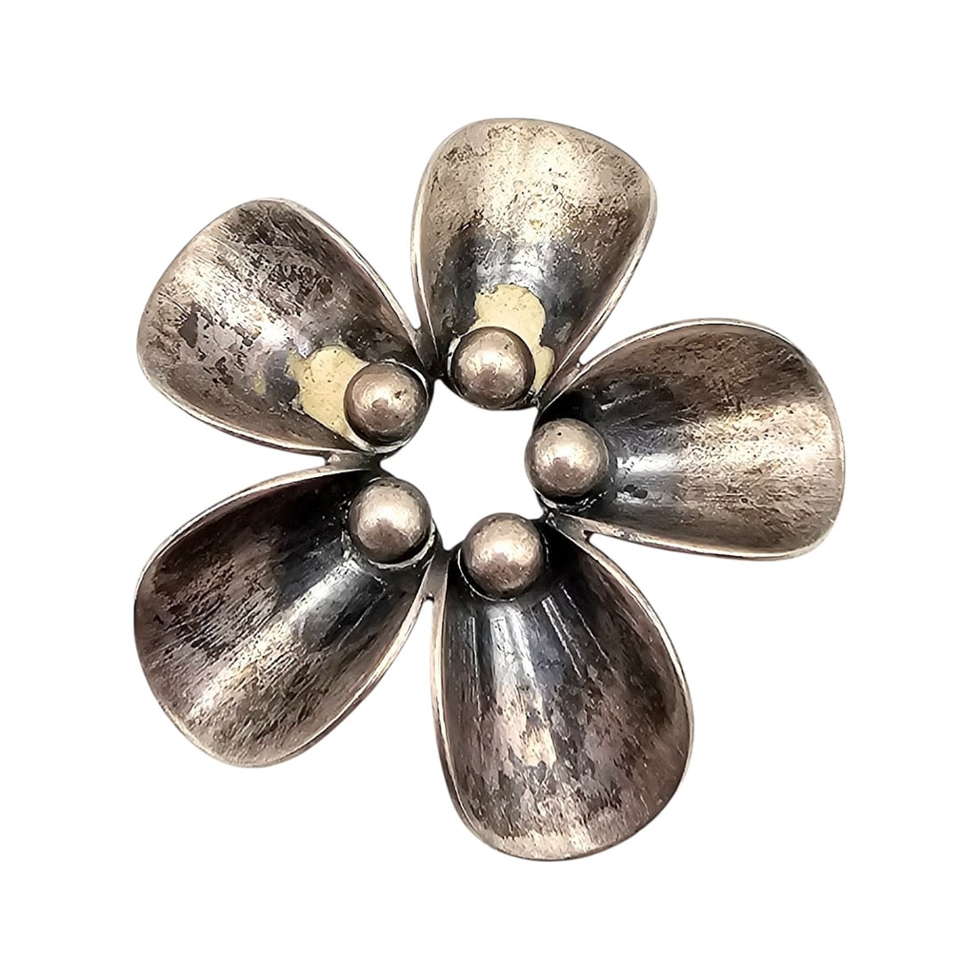 NE From Denmark Sterling Silver Flower Brooch 13 G: NE From Denmark Sterling Silver Flower Brooch 13 G