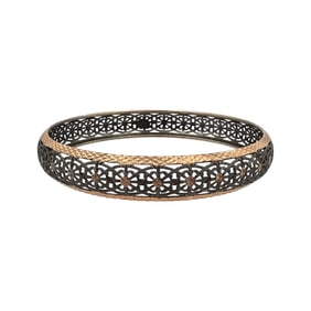 Italy Sterling Silver Filigree Bangle Bracelet 11.9 G