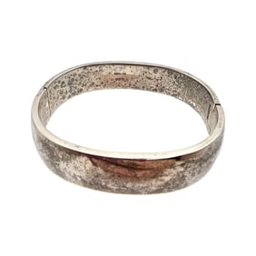 Sterling Silver Solid Hinge Bangle Bracelet 74.1 G