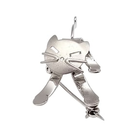 BEAU Sterling Silver 3-D Cat Brooch 5.2 G