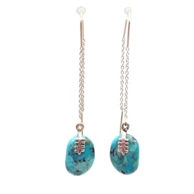 Barse Turquoise Sterling Silver Dangle Earrings 3 G