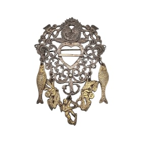 Antique Victorian Filigree Chatelaine Brooch Buckle