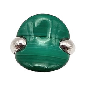 Malachite Sterling Silver Ring Size 5.75 5.7 G