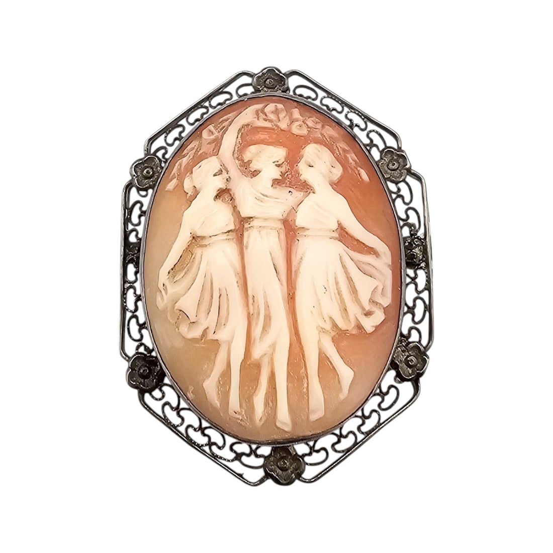 Vintage Shell Carved Cameo Brooch 6 G (1 of 4)