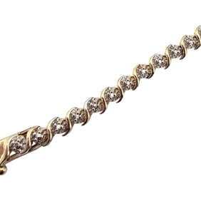 NWT FAS Diamond Sterling Silver Tennis Bracelet 10 G