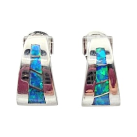 CO Opal Sterling Silver Earrings 6.5 G