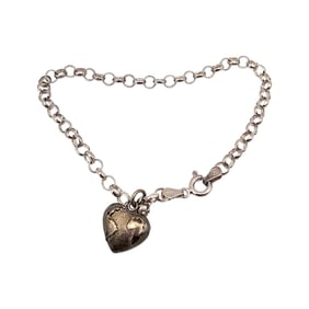 NIB Lanaggi Sterling Silver Heart Bracelet 4.9 G